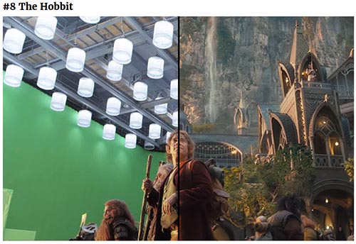 Avant-après effets spéciaux sur une scène de The Hobbit